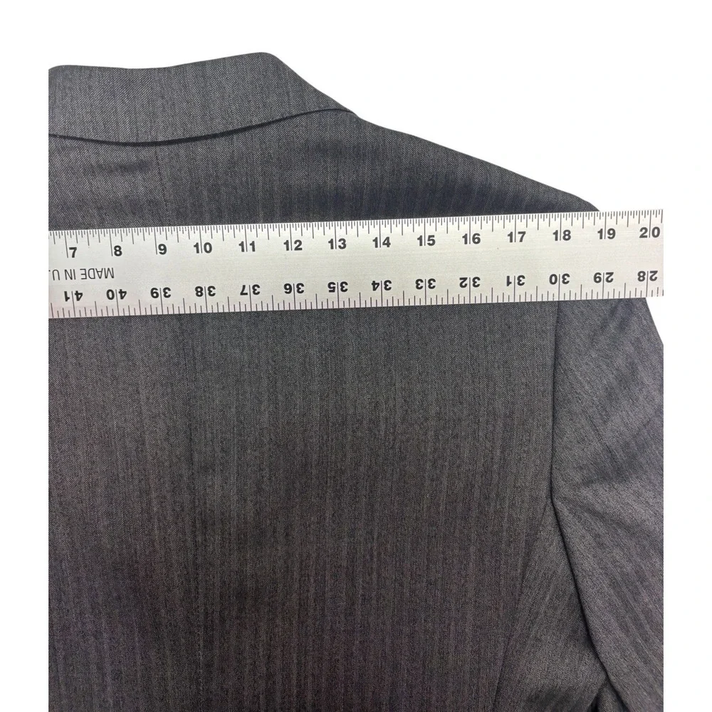 Joseph Abboud 40S 34x30 Gray Herringbone 3pc Pant Suit Italian Flannel Wool